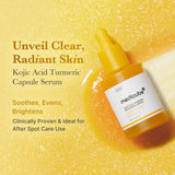 Medicube Kojic Acid Turmeric Capsule Serum in a sleek bottle, showcasing the serum packaging and product label.