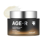 AGE-R Glutathione Glow Capsule Cream jar, a skincare product with a sleek design and white and gold packaging.