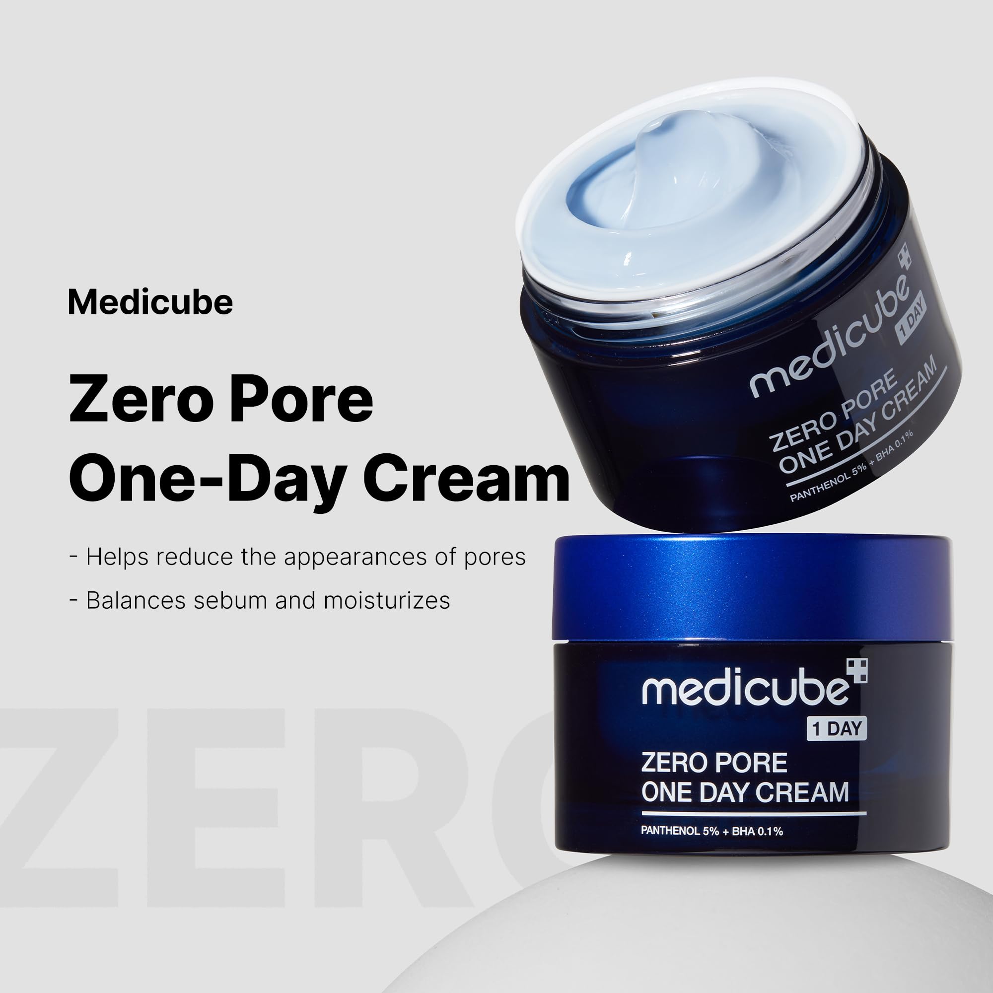 Zero Pore One-day Cream from SHOPIFY_ME Zero Line Pore Care, featuring a smooth, lightweight cream in a sleek jar.