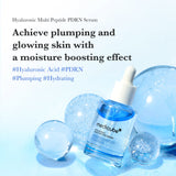 MEDICUBE Hyaluronic Multi Peptide PDRN Serum in a clear glass bottle with dropper, showcasing its hydrating and revitalizing formula.