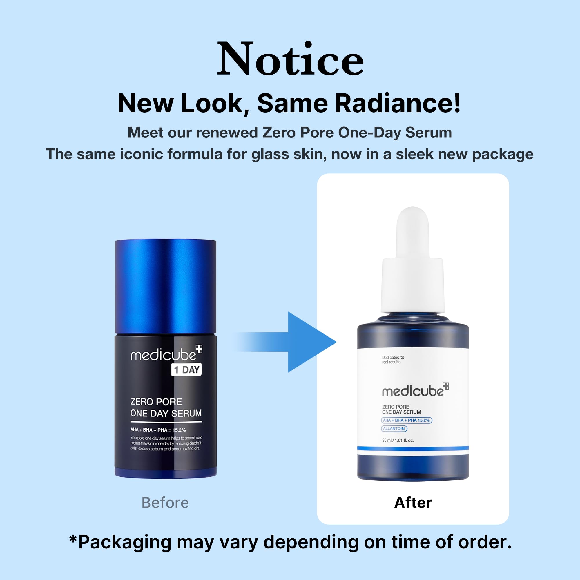 Bottle of SHOPIFY_ME Zero Pore One-day Serum from the ZERO LINE pore care collection, with clear packaging and applicator.