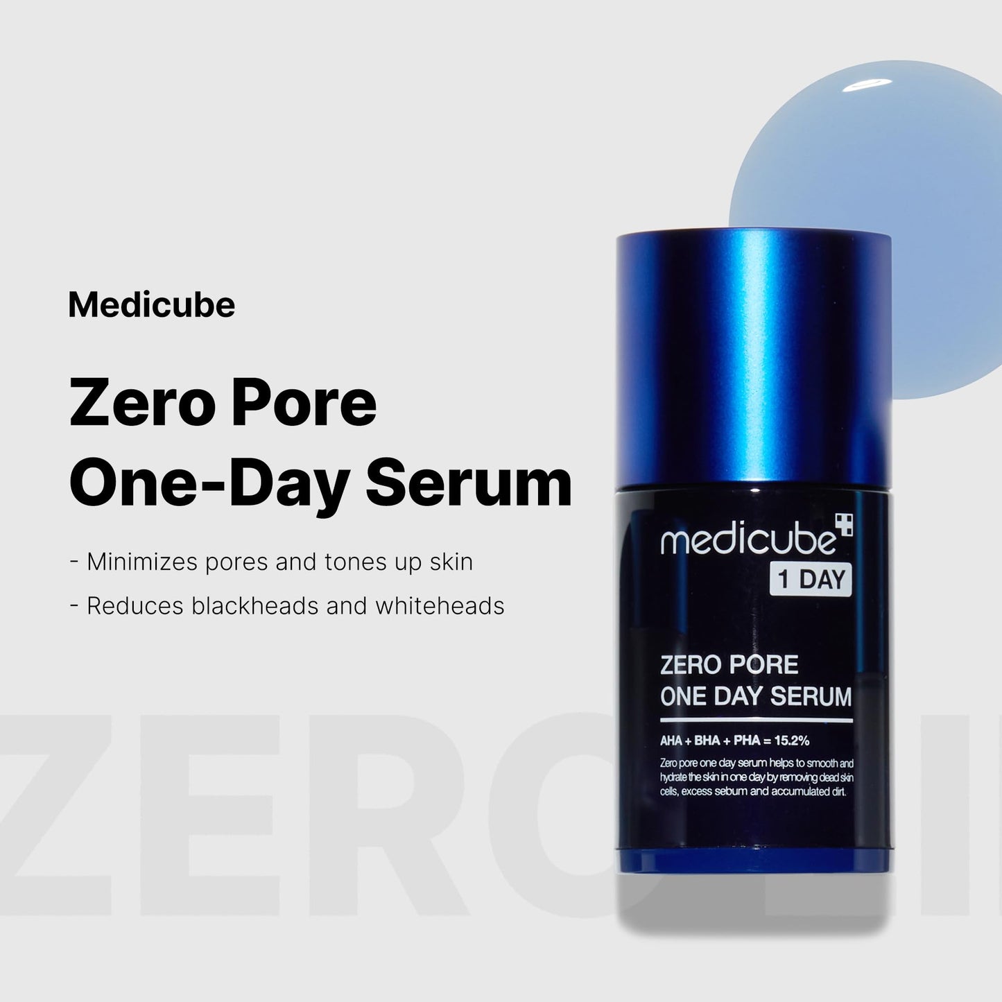 Zero Pore One-day Serum from ZERO LINE by SHOPIFY_ME, showing a clear bottle with serum and minimalist packaging.