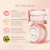 Triple Collagen Cream from the GLASS GLOW LINE by Shopify_ME, featuring a sleek glass jar with the cream inside.