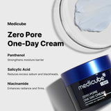 Zero Pore One-day Cream from SHOPIFY_ME Zero Line pore care product, showing the sleek jar with cream inside and minimalist packaging.