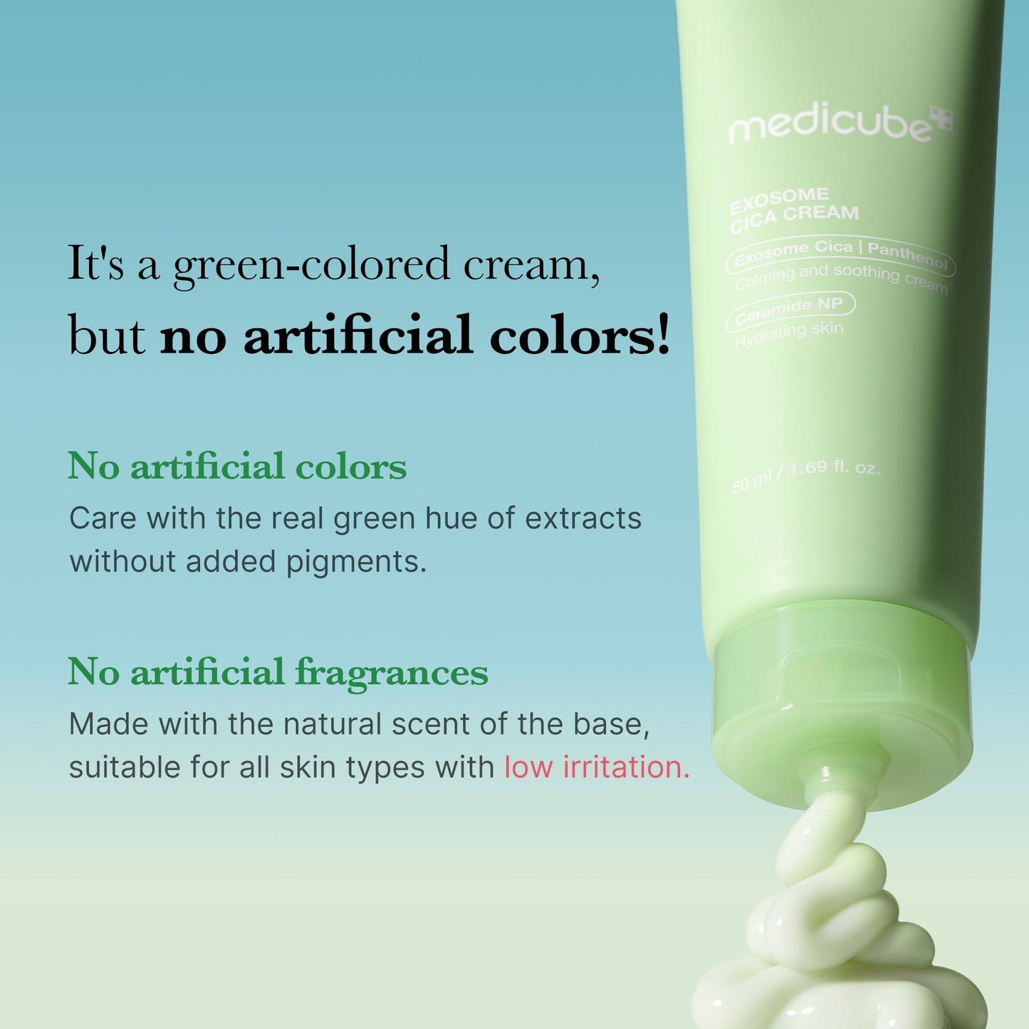 Medicube Exosome Cica Calming Cream jar with label, showcasing the face care product for soothing and skin recovery.