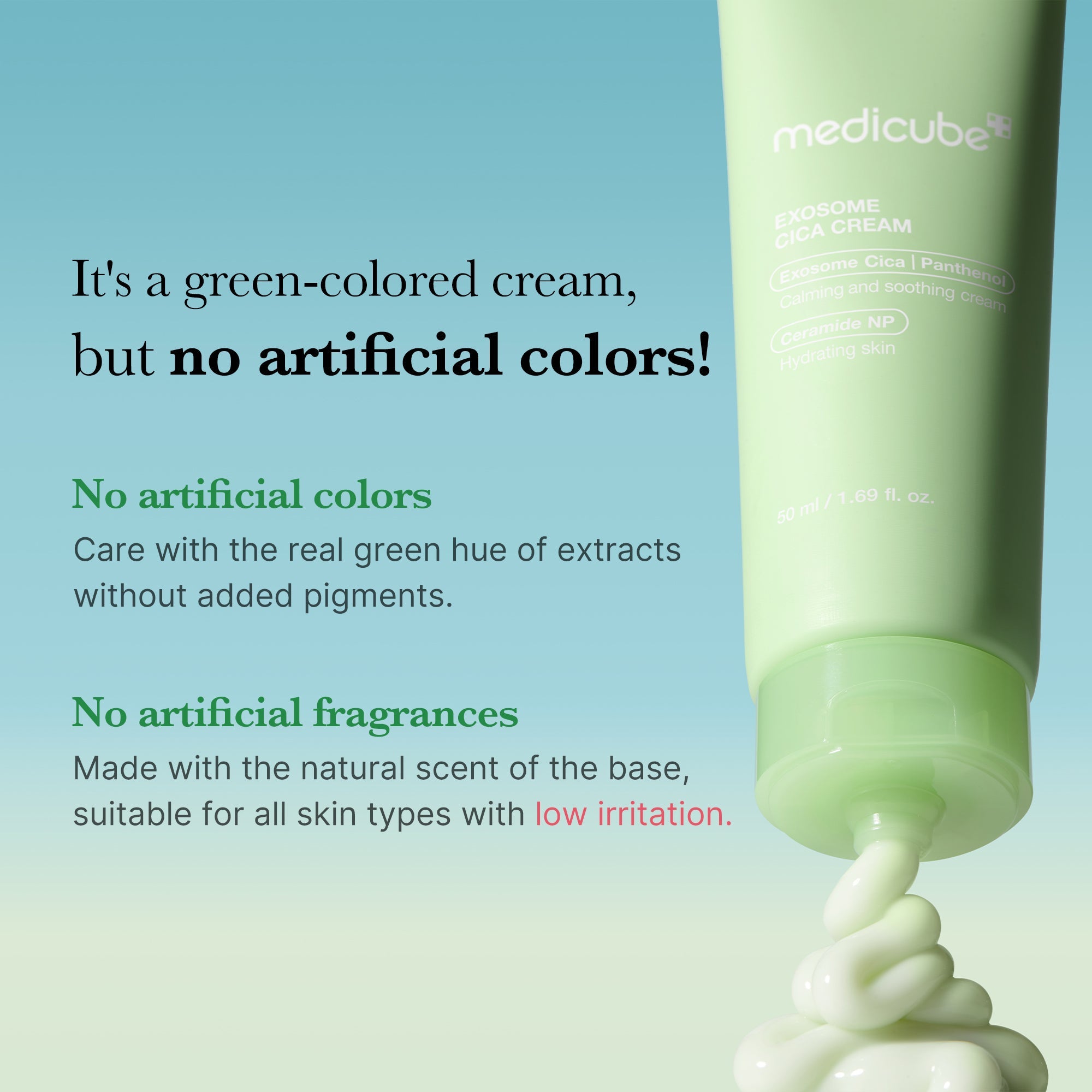 Medicube Exosome Cica Calming Cream jar with label, showcasing the face care product for soothing and skin recovery.
