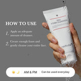 Red Foam Cleanser from RED LINE acne care by Shopify Me, showing a foaming facial cleanser in a white bottle with red accents.