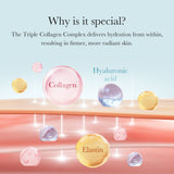 Glass Glow Line Triple Collagen Cream in a jar, firming skincare product from Shopify_Me with a sleek glass container.