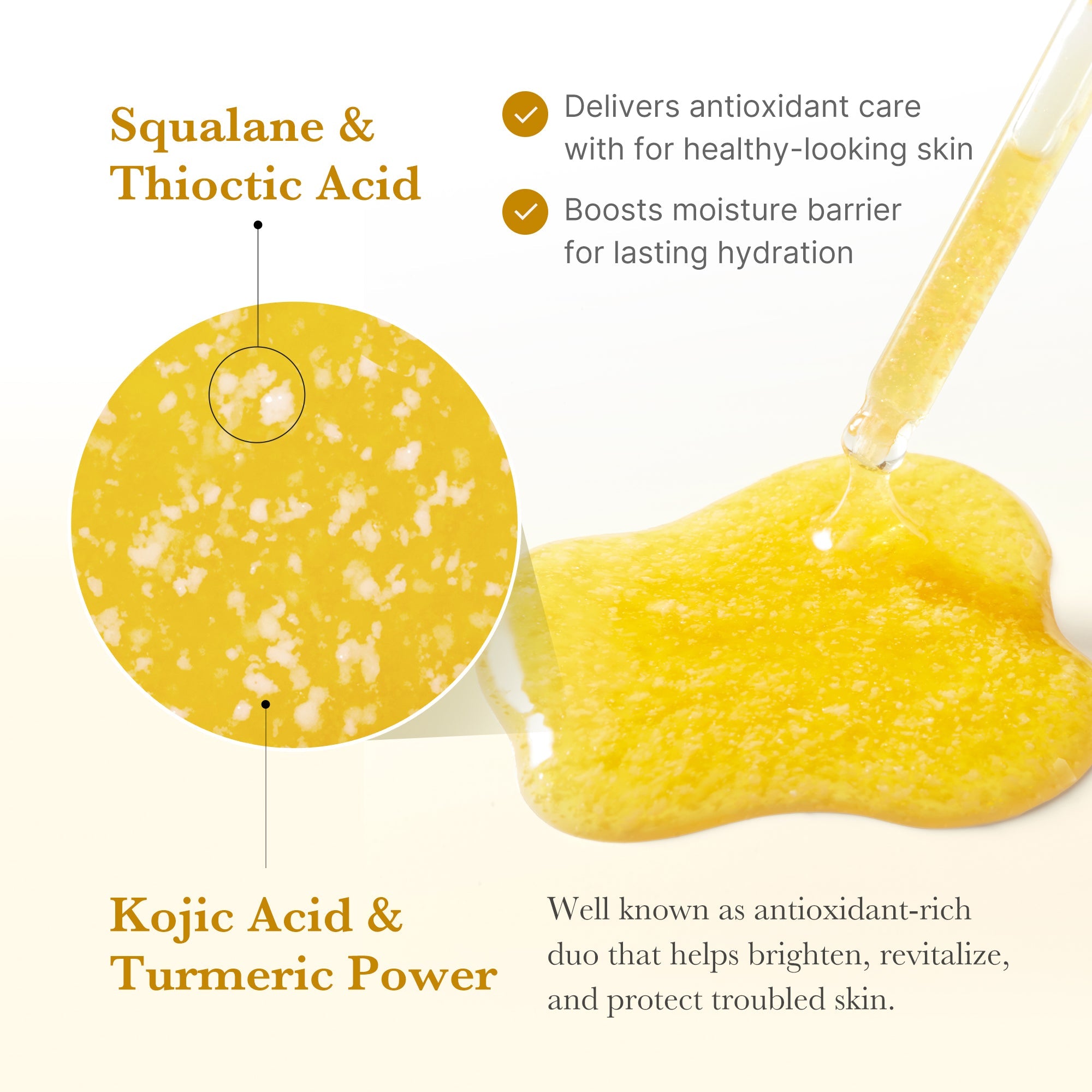 Medicube Kojic Acid Turmeric Capsule Serum in a glass bottle, with a dropper applicator and product label visible.