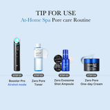 Medicube Zero Pore Toner bottle with clear liquid and minimalist label, designed for pore-refining skincare.