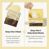 Deep Vita C Daily Quick Mask for deep lines and anti-aging, featuring brightening vitamin C in a skincare mask.