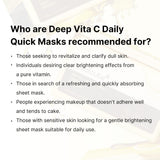 Deep Vita C Daily Quick Mask for deep line reduction, anti-aging skincare by Shopify_Me, shown in a vibrant, hydrating mask application.