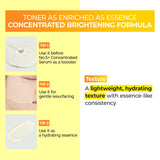 Numbuzin No.5 Vitamin Boosting Essential Toner bottle with clear label and pump dispenser, suitable for skincare routines.