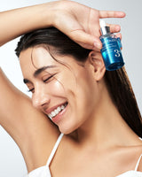 Numbuzin No.3 Blue Bio-Retinol Pore Refining Serum in a clear glass bottle with a dropper for smooth skin.