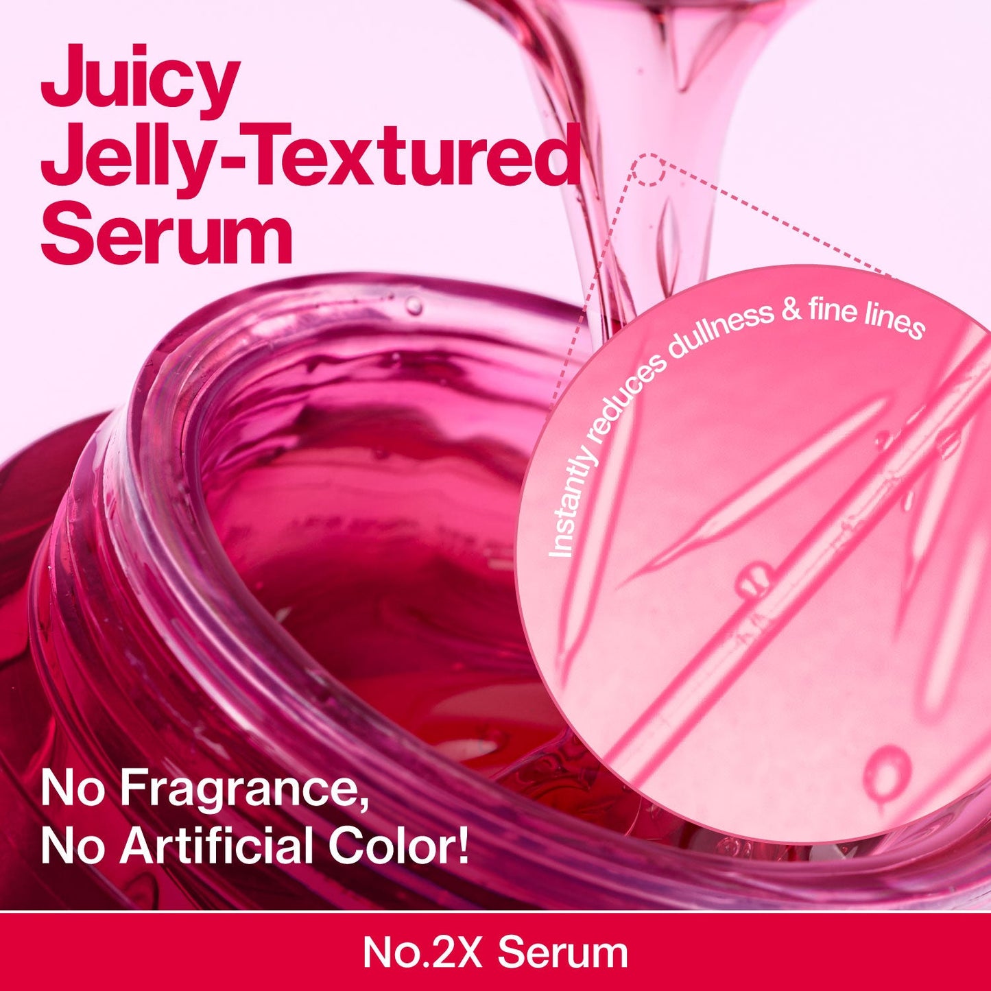 Numbuzin No.2 Rose PDRN Collagen 2X Plumping Serum in a clear bottle with a dropper, showcasing a rose-inspired design.