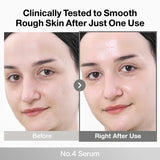 Numbuzin No.4 Ceramide AHA Glazed Skin Prep Serum bottle, featuring clear packaging and product label for glowing skin preparation.