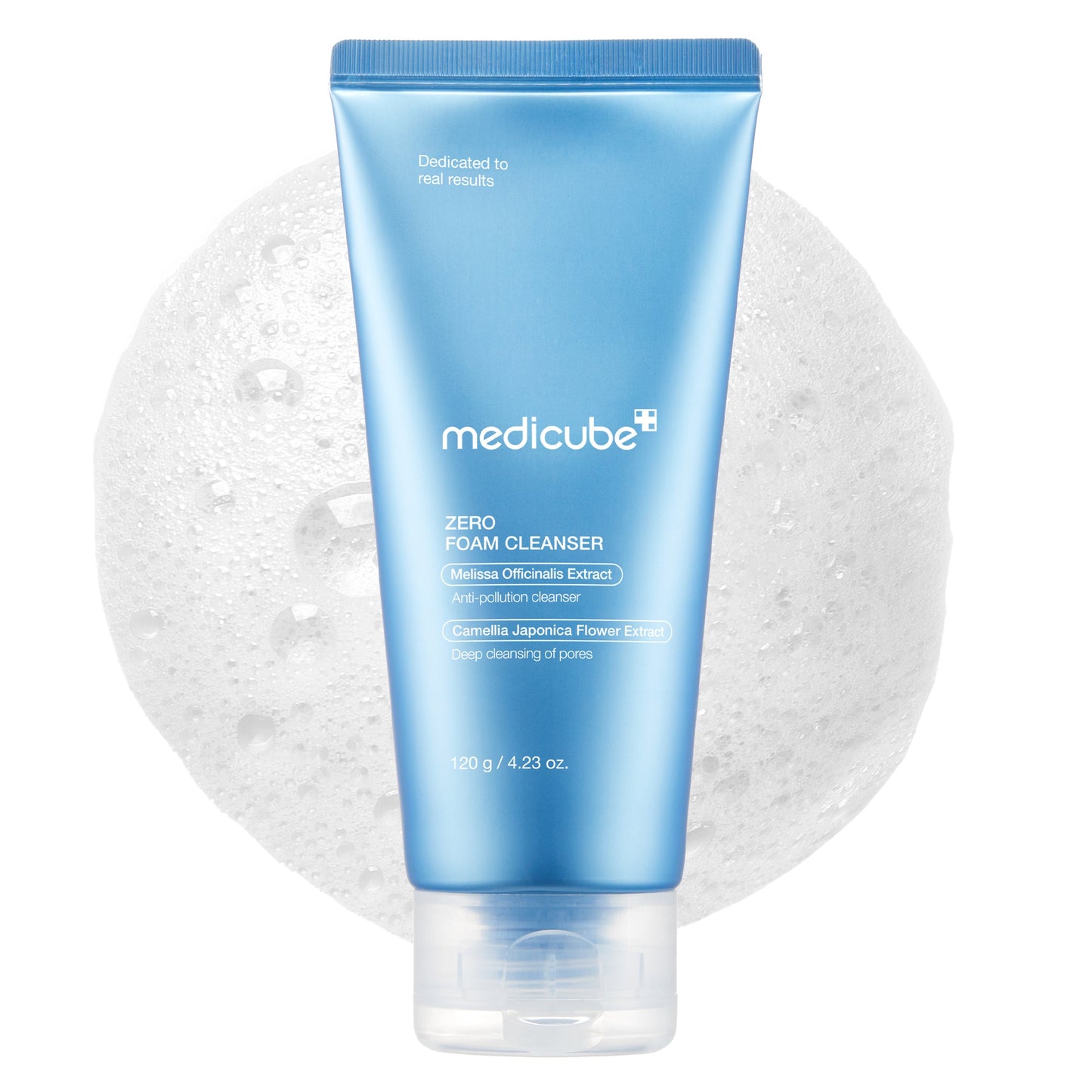 Zero Foam Cleanser from ZERO LINE Pore Care by Shopify_ME, showing a clear bottle with pump dispenser and white foam on the label.