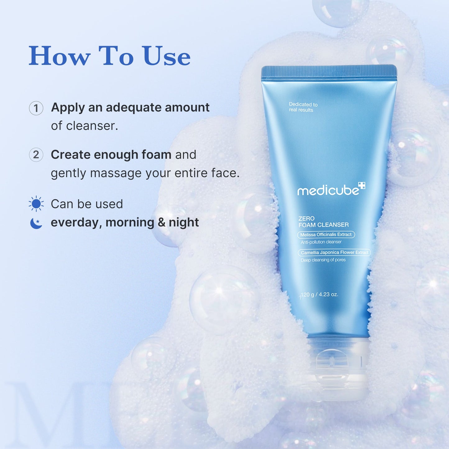Zero Foam Cleanser from ZERO LINE pore care collection by Shopify Me, showing the clear gel formula in a pump bottle.