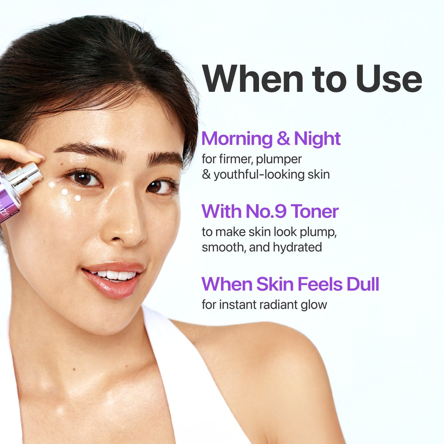Numbuzin No.9 NAD+ BIO Lifting Serum in a sleek bottle, showcasing the product's elegant design and branding.