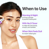 Numbuzin No.9 NAD+ BIO Lifting Serum in a sleek bottle, showcasing the product's elegant design and branding.