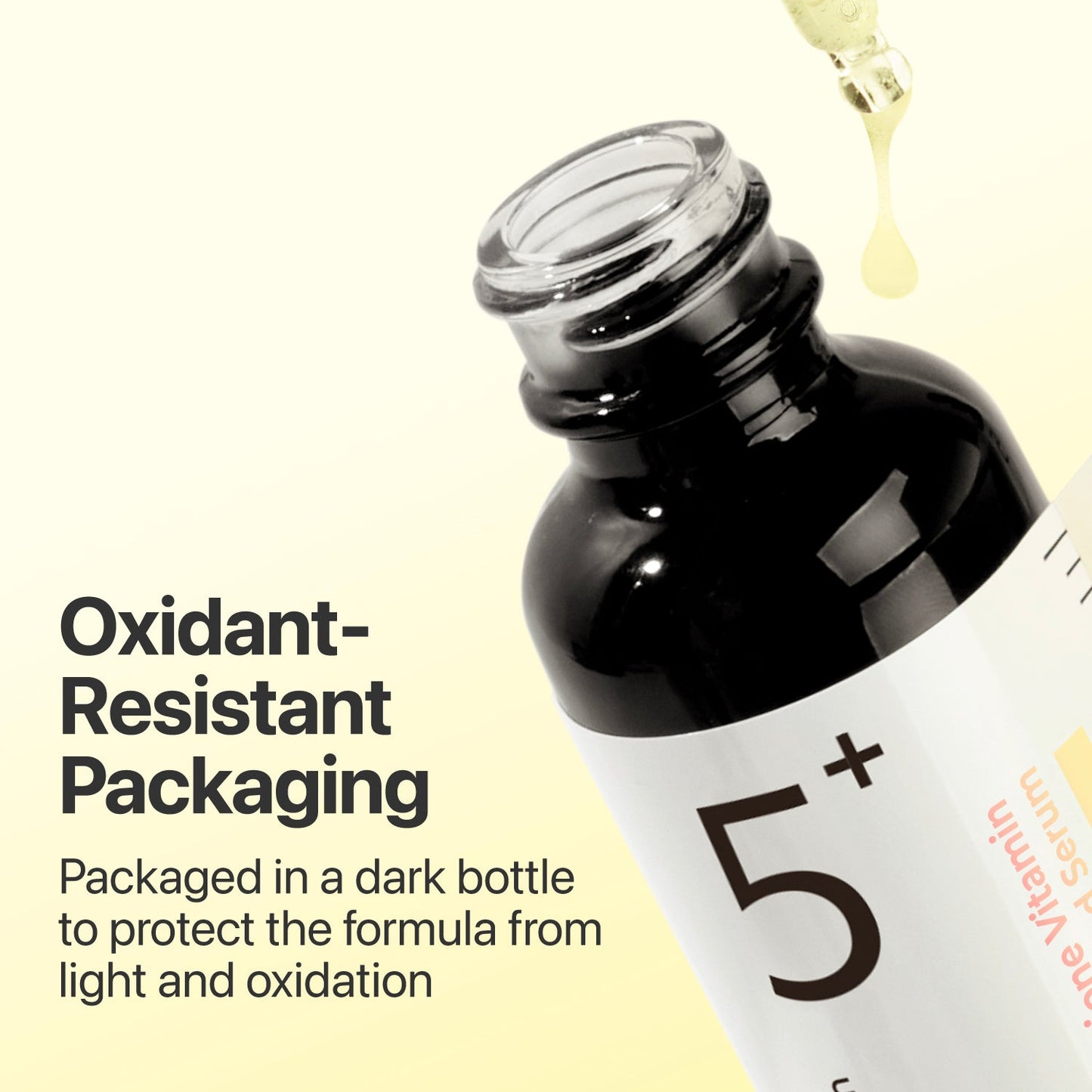 Numbuzin No.5+ Glutathione Vitamin Concentrated Serum in a clear glass bottle, with dropper applicator and bright packaging.