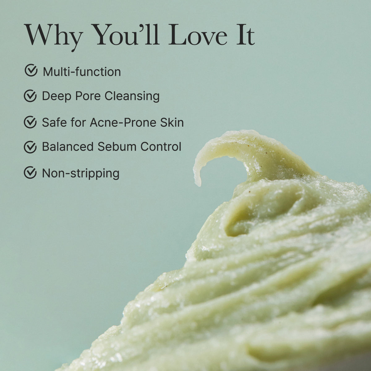 Arencia Fresh Green Rice Mochi Cleanser for face care with green rice mochi, shown in a sleek bottle on a white background.