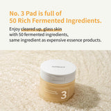 Numbuzin No.3 Radiance Glowing Jumbo Essence Pads, toner pads for brightening and hydrating skin.