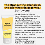 Numbuzin No.2 Deep Clean Fresh Cream Cleansing Foam in a tube, showing the creamy texture and clean packaging.