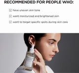SKINZA Madagascar Centella Tone Brightening Ampoule bottle with label, featuring a clear glass container and bright packaging.