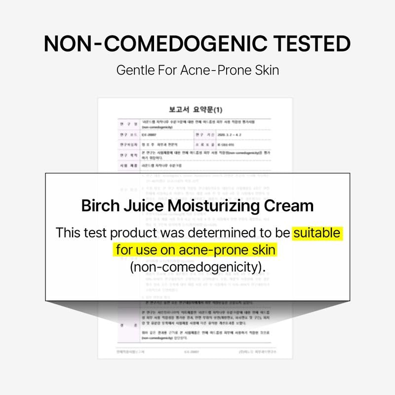 ROUND LAB Birch Juice Moisturizing Cream in an 80 ml jar, showing the cream's smooth texture and natural packaging.