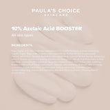SKINZA Paula's Choice 10% Azelaic Acid Booster bottle with dropper for skincare treatment and clear product labeling