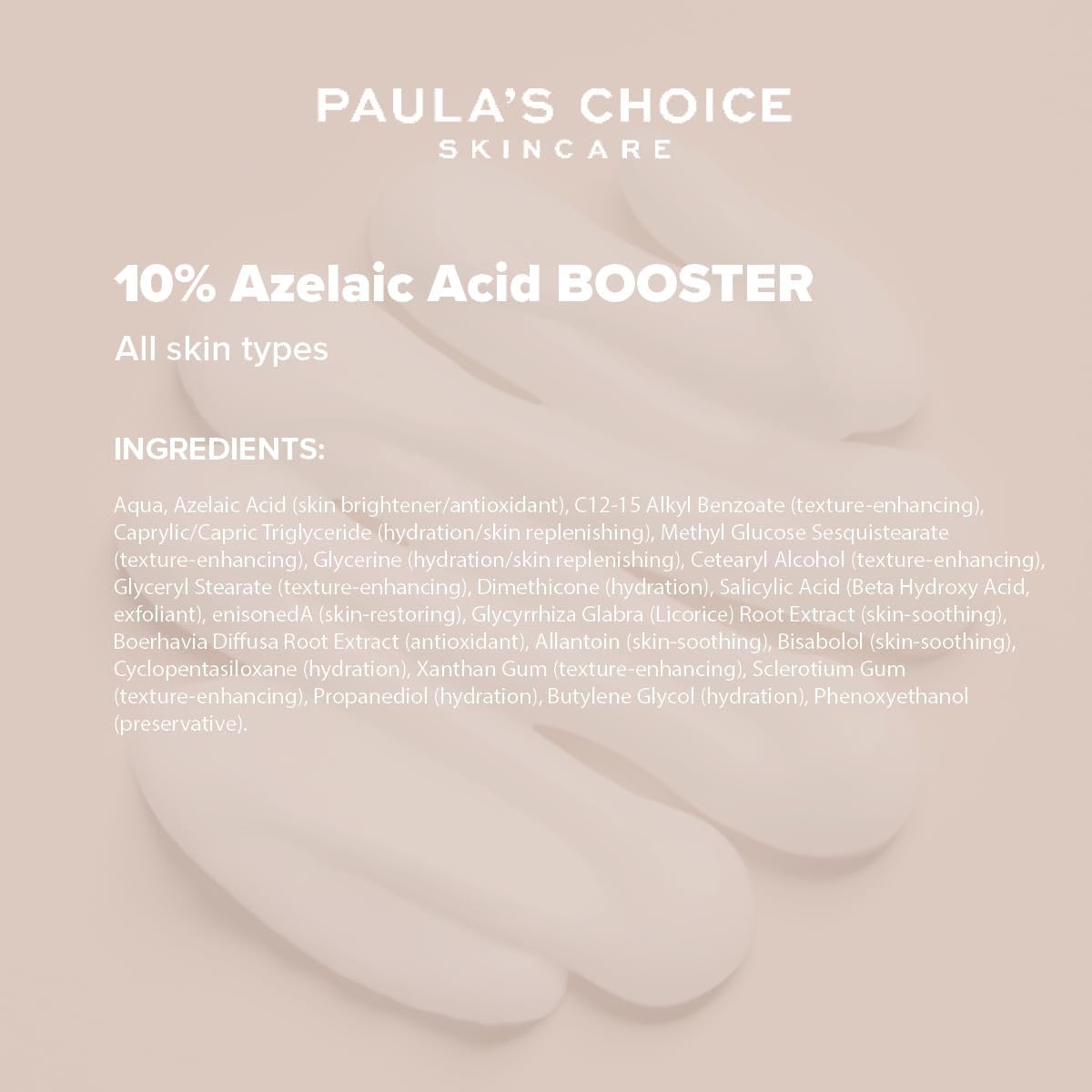SKINZA Paula's Choice 10% Azelaic Acid Booster bottle with dropper for skincare treatment and clear product labeling