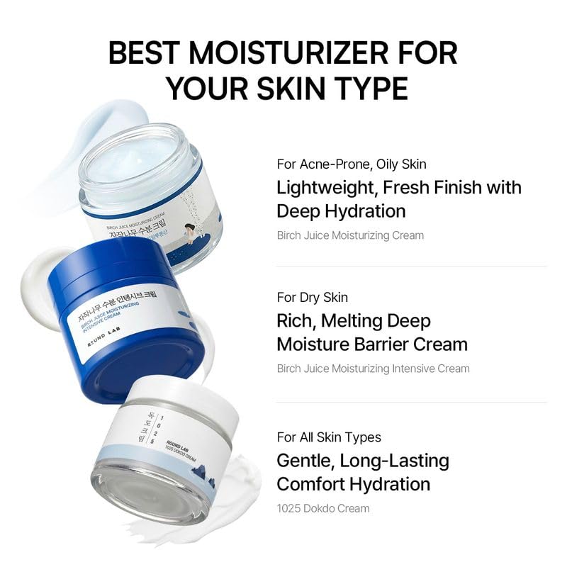ROUND LAB 1025 Dokdo Cream jar with white lid and label, showcasing the nourishing skincare product for healthy skin.