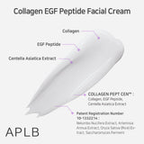 APLB Collagen EGF Peptide Facial Cream jar with white lid and label, showcasing smooth skincare product for youthful skin.