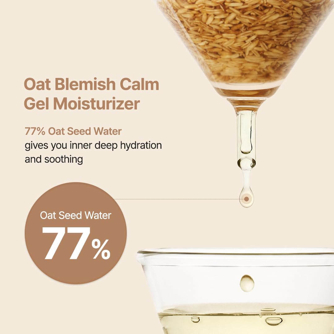 Purito Seoul Oat Calming Gel Cream for face care, nourishing and soothing skin with oat extract in a lightweight gel texture.
