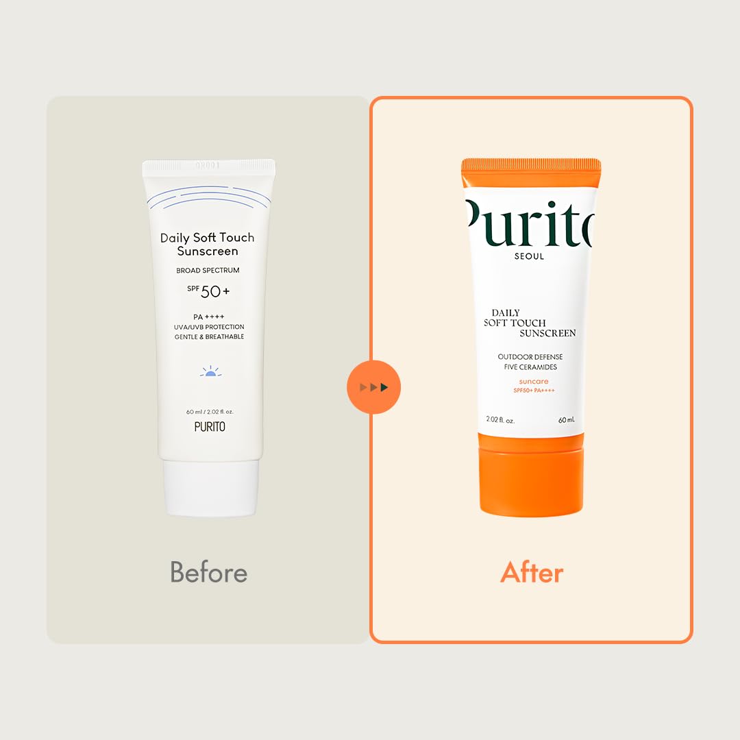 Purito SEOUL Daily Soft Touch Sunscreen tube with SPF protection, light texture, and gentle formula for daily skincare.