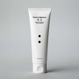 B : Lab Matcha Hydrating Foam Cleanser in a white bottle with a green label, showing the product's foam texture.