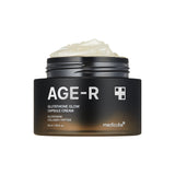 AGE-R Glutathione Glow Capsule Cream jar with gold and white packaging, showcasing the skincare product for brightening and anti-aging.