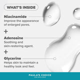 SKINZA Aula’s Choice Skin Balancing Pore-Reducing Toner in a clear bottle with a white cap, showing the product label.