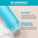 SKINZA Paula's Choice CLEAR Pore Normalizing Cleanser in a pump bottle, suitable for oily and acne-prone skin, with clear liquid inside.