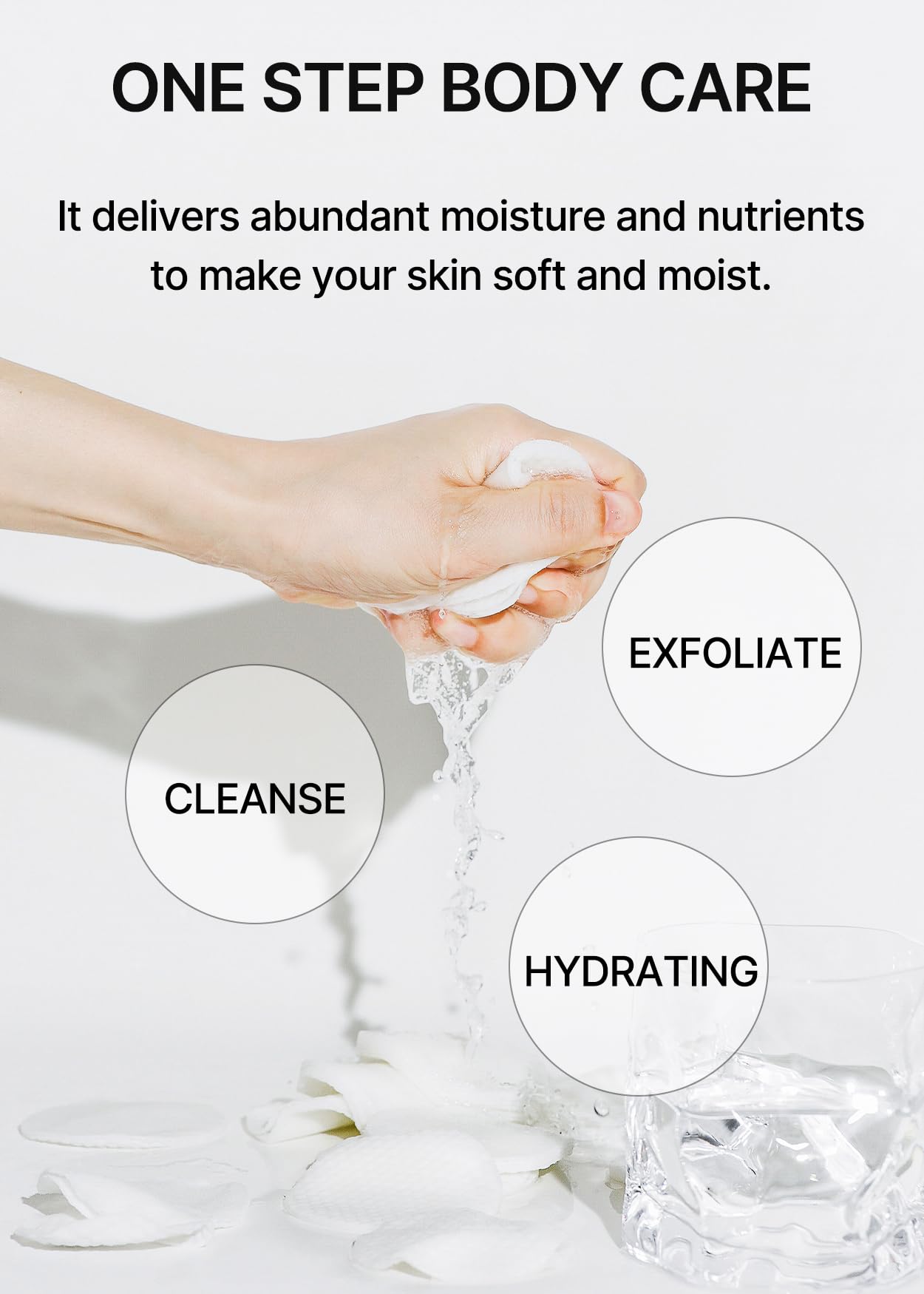 Celimax One Step Body Brightening Pad in a container, showing the toner pad for skin brightening and exfoliation.