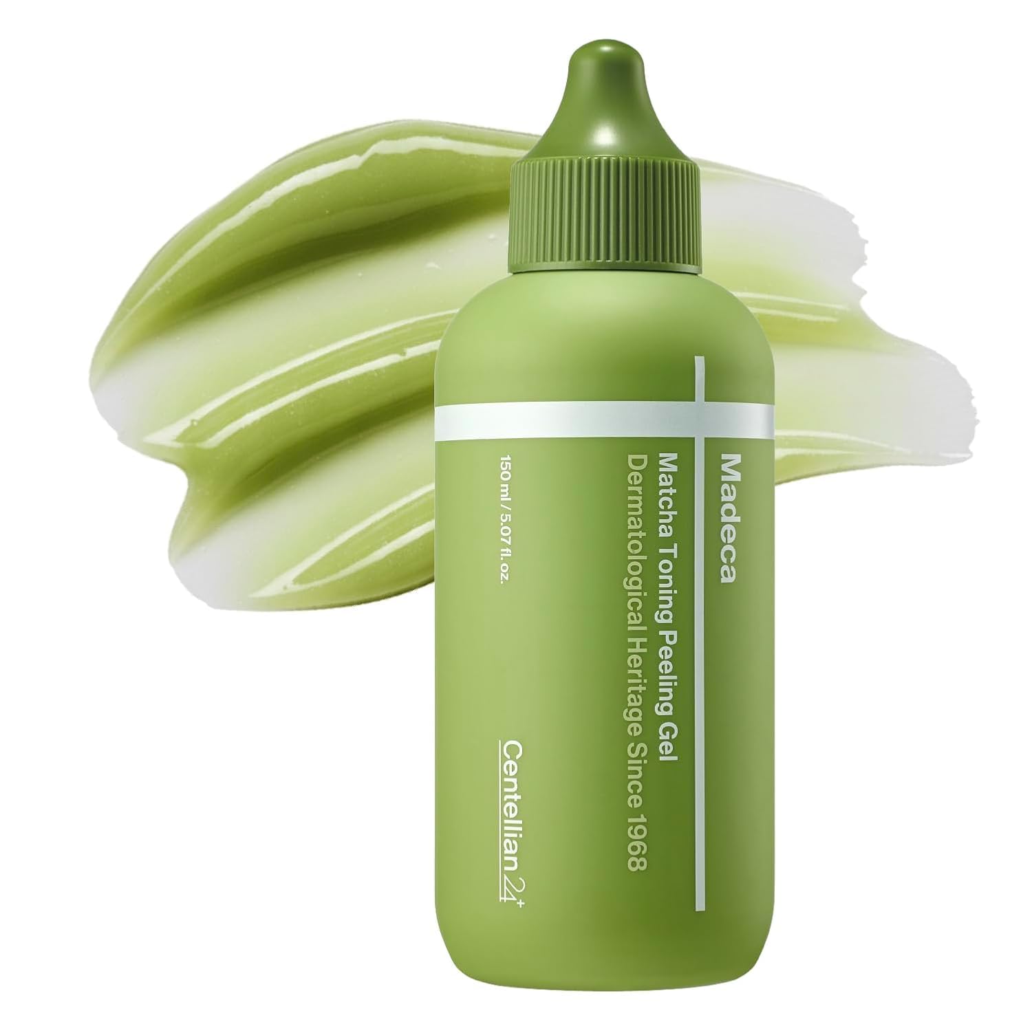 CENTELLIAN 24 Madeca Matcha Toning Peeling Gel 150ml cream with green matcha and natural ingredients in a sleek tube.