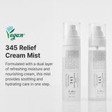 Dr. Althea 345 Relief Cream toner mist bottle with a spray nozzle, displaying clear liquid inside, used for soothing and hydrating skin.