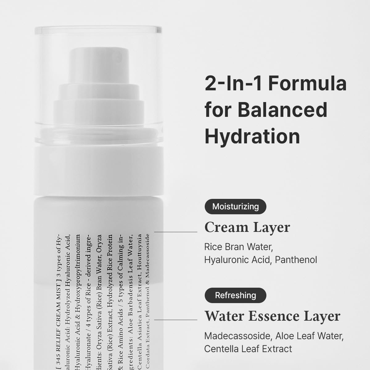 Dr. Althea 345 Relief Cream toner mist bottle with a white pump and clear label, shown on a plain background.