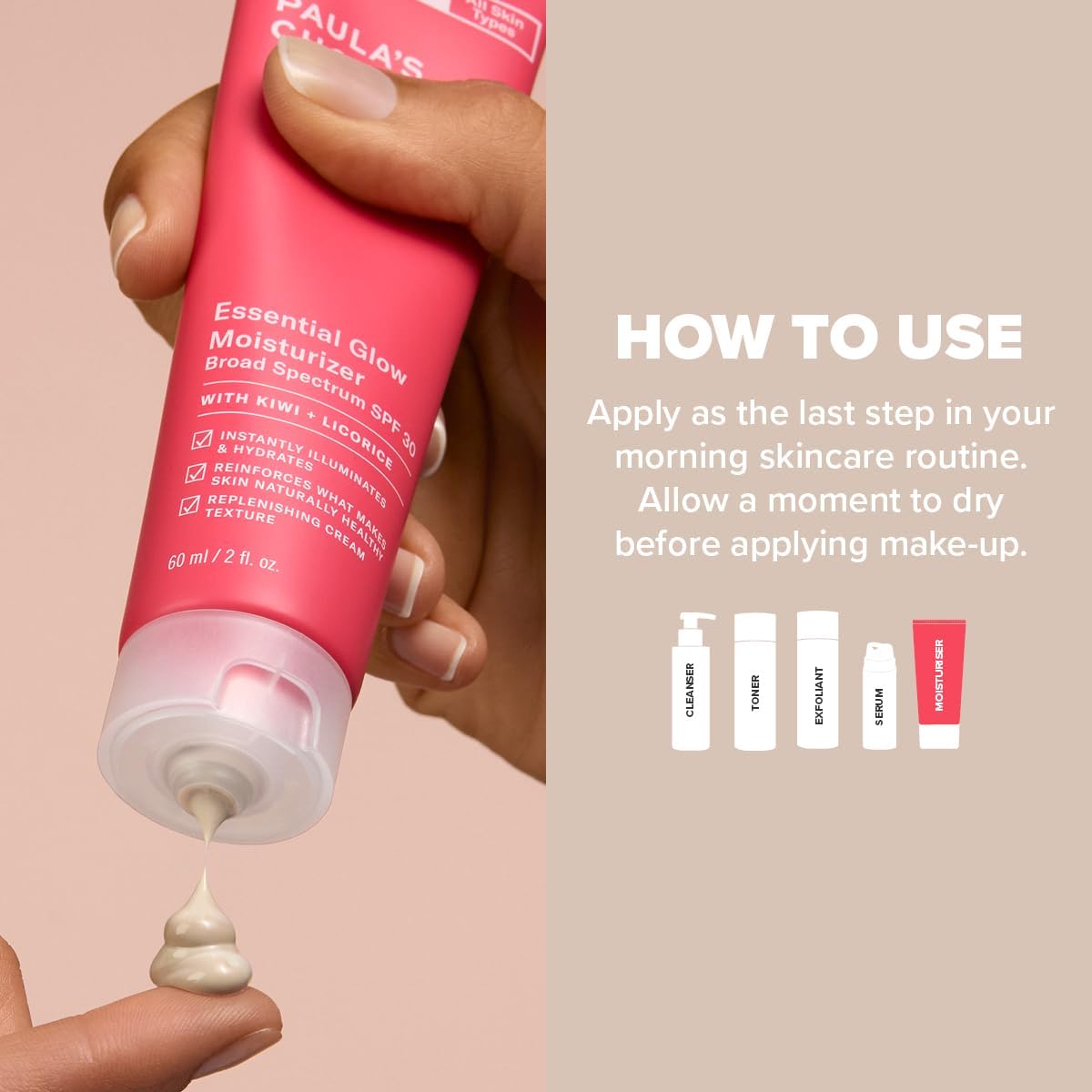 SKINZA Paula’s Choice DEFENSE Glow Moisturiser SPF 30 with a creamy texture and light glow, shown in a sleek white jar.