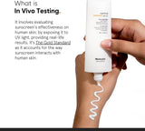 SKINZA minimalist SPF 50 Light Fluid Sunscreen bottle with pump dispenser, lightweight and protective skincare product.