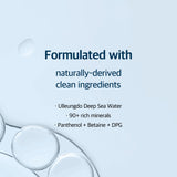 ROUND LAB 1025 Dokdo Ampoule 45g in clear glass bottle with dropper, featuring a light, translucent serum inside.