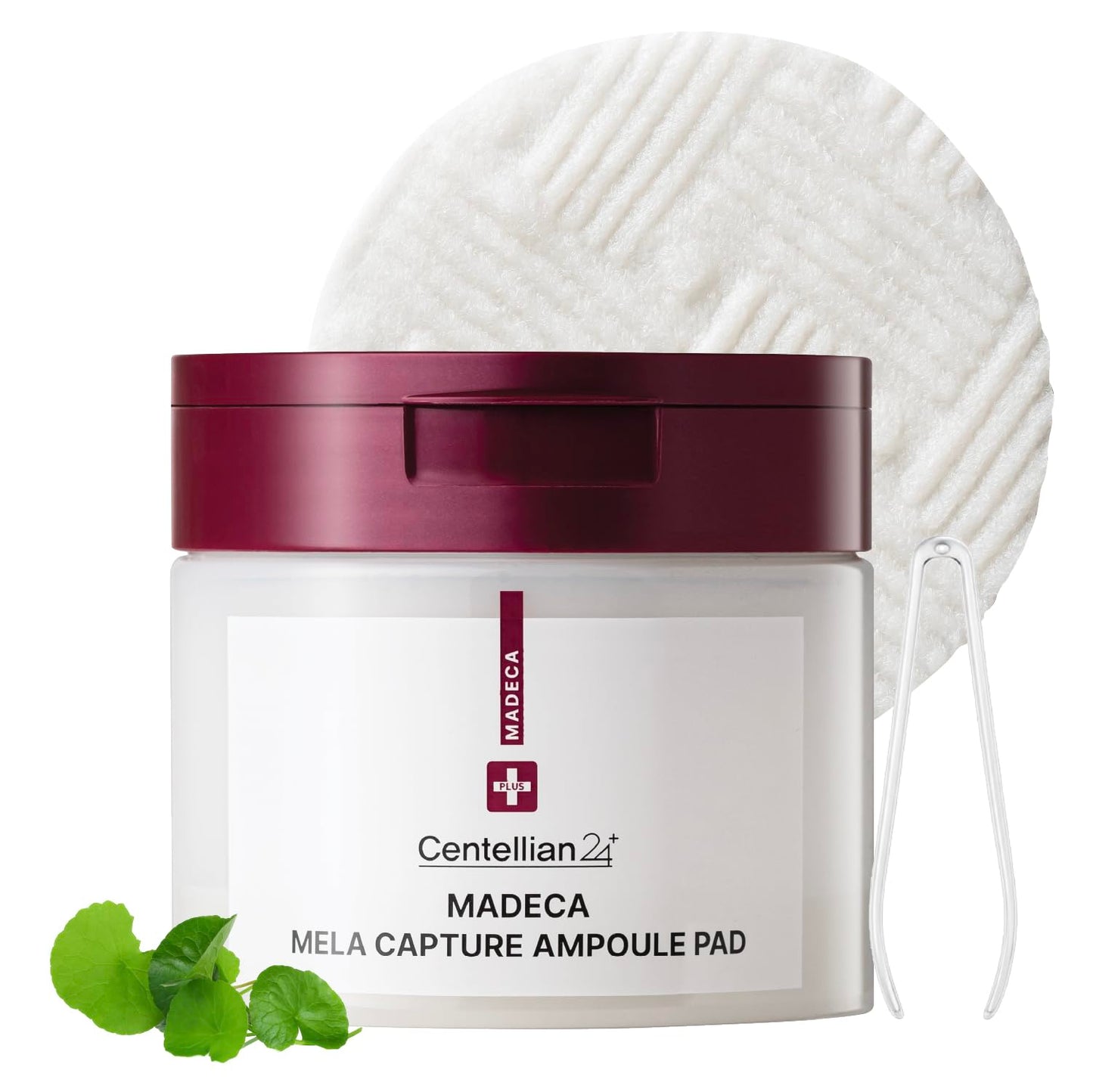 CENTELLIAN 24 Madeca Mela Capture Ampoule Pad showing textured face pads with serum for skincare application.