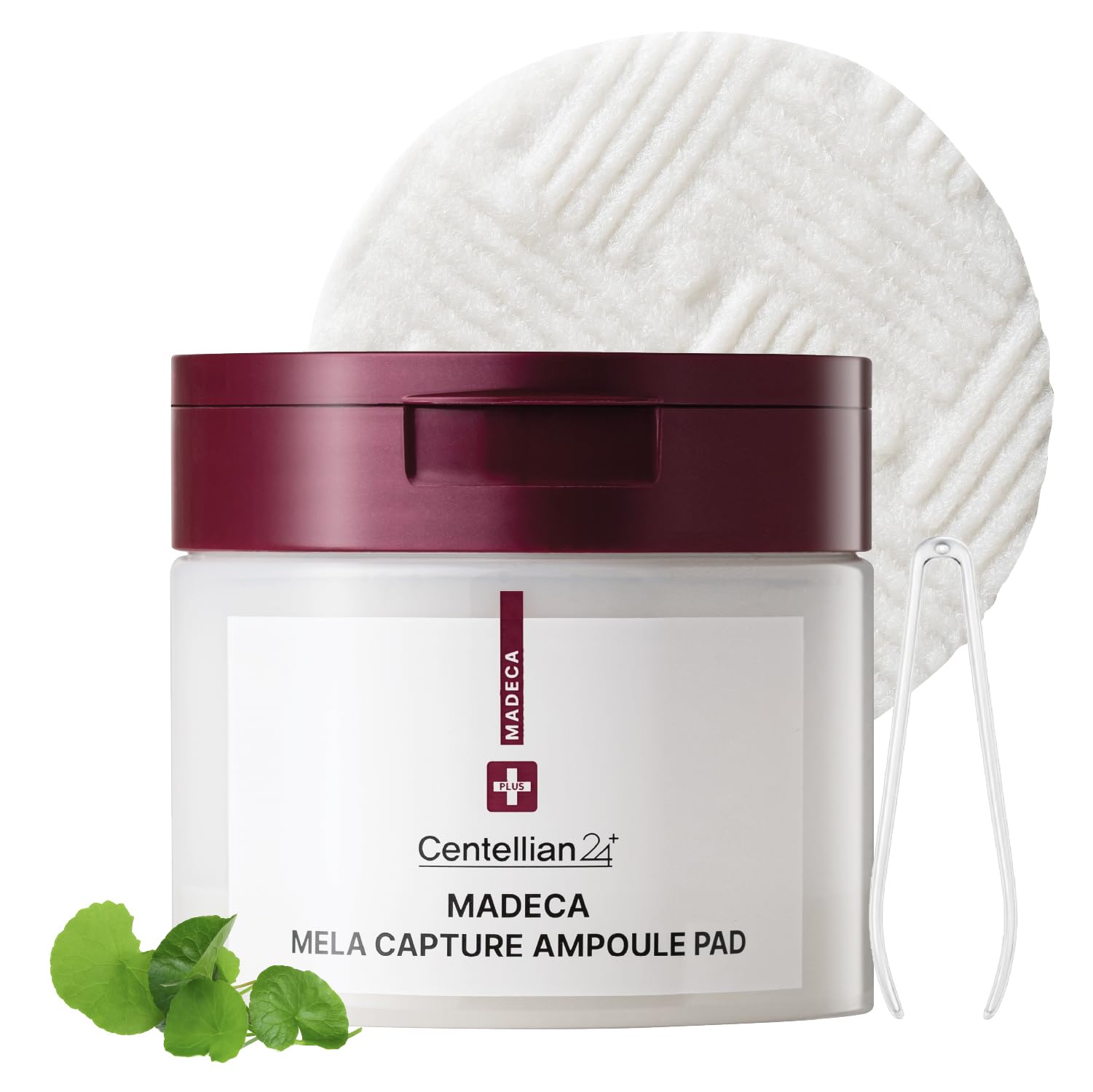 CENTELLIAN 24 Madeca Mela Capture Ampoule Pad showing textured face pads with serum for skincare application.