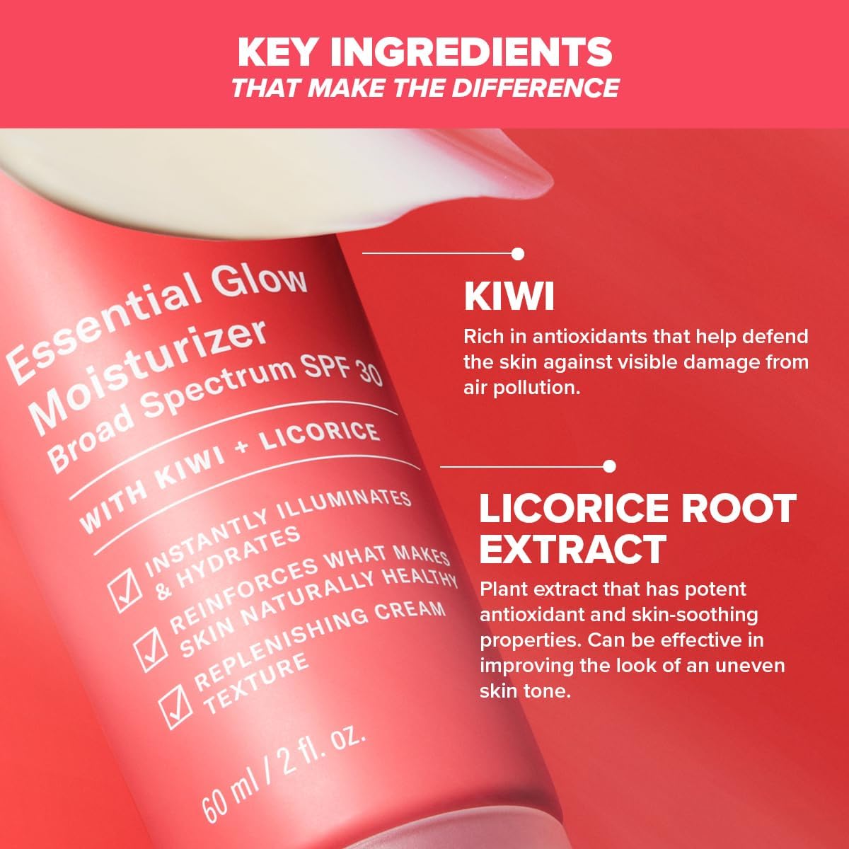 SKINZA Paula’s Choice DEFENSE Glow Moisturiser SPF 30 with luminous finish, smooth texture, and sun protection in a white jar